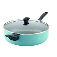 Farberware Dishwasher Safe Nonstick Aluminum 6-Quart Covered Jumbo Cooker with Helper Handle, Aqua