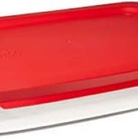 Pyrex Easy Grab Glass Oblong Baking Dish with Red Plastic Lid (2-quart)