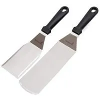 Metal Spatula Set - Offset Spatula - Griddle Long Spatula and Pancake Flipper or Burger Spatula Turner - Stainless Steel Utensil great for BBQ Grill Flat Top - Commercial Grade