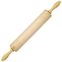K BASIX Rolling Pin - Classic Wood - Professional Dough Roller - Used by Bakers & Cooks for Pasta, Cookie Dough, Pastry, Bakery, Pizza, Fondant, Chapati - 16.5 inches by 2 inches