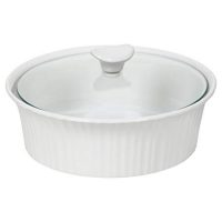 Corningware 1105930 Casserole Dish, 2.5 qt & round, White