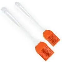 M KITCHEN WORLD Silicone Basting - BBQ, Pastry, and Oil Brush (Orange), Turkey Baster, Barbecue Utensil - use for Grilling & Marinating - Desserts Baking, Set of 2 with 2 Recipe Electronic Books