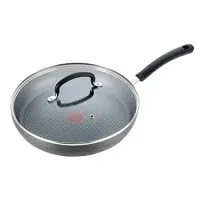 T-fal E76507 Ultimate Hard Anodized Nonstick 12 Inch Fry Pan with Lid, Dishwasher Safe Frying Pan, Black