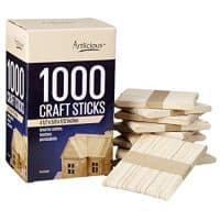 Artlicious - Natural Wooden Food Grade Popsicle Craft Sticks (1000 Sticks)