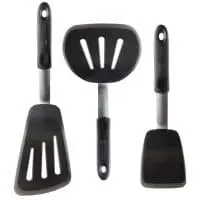 Di Oro Chef Series 3-Piece Silicone Turner Spatula Set - 600ºF Heat-Resistant Flexible Rubber Silicone Spatulas - Silicone Cooking Utensil Set - Egg Turners, Pancake Flippers, Kitchen Spatulas