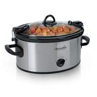 Crock-Pot Cook & Carry 6-Quart Oval Portable Manual Slow Cooker | Stainless Steel (SCCPVL600S)