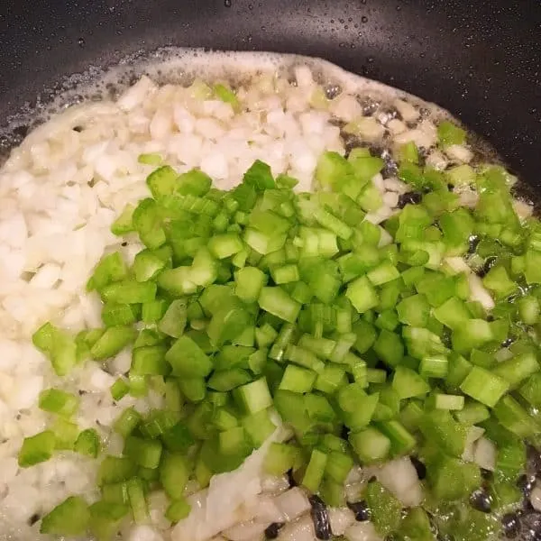 chopped celery and onions