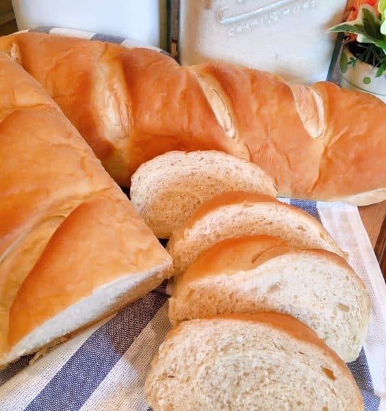 Homemade Soft French Bread sliced and ready to eat