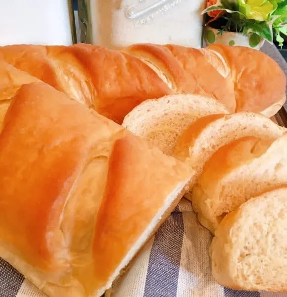 Slices of homemade soft french bread