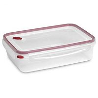 Sterilite Food Storage Container Ultra-Seal Clear Rectangular 16 Cup, Rocket Red Trim