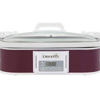 Crock-Pot 3.5-Quart Programmable Digital Casserole Crock Slow Cooker, Cranberry