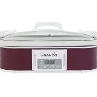 Crock-Pot 3.5-Quart Programmable Digital Casserole Crock Slow Cooker, Cranberry