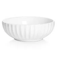 DOWAN 2.7 Quart Porcelain Salad, Soup, Pasta Bowls, Large Serving Bowl Set, Anti Slip and Stackable, 2 Packs, White