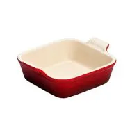 Le Creuset Heritage Stoneware 5" Square  Dish, Cerise (Cherry Red)