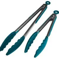 StarPack Basics Silicone Kitchen Tongs (9-Inch & 12-Inch) - Stainless Steel with Non-Stick Silicone Tips, High Heat Resistant to 480°F, For Cooking, Serving, Grill, BBQ & Salad (Teal Blue)