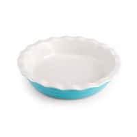 Farberware 5172565 Baker's Advantage Ceramic Pie Dish 10-Inch Teal
