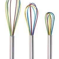 Set of 3 Stainless Steel & Silicone Whisk 8"+10"+12", Kitchen Balloon Hand Stainless Whisk Set for Blending Whisking Beating Stirring by Ouddy