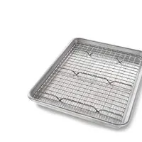 USA Pan 1604CR Quarter Sheet Baking Pan and Bakeable Nonstick Cooling Rack, Metal