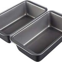 AmazonBasics Nonstick Carbon Steel Baking Bread Pan, 9.5 x 5 Inch, Set of 2