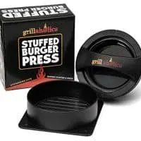 Grillaholics Stuffed Burger Press and Recipe eBook - Extended Warranty - Hamburger Patty Maker for Grilling - BBQ Grill Accessories