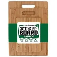 Freshware Bamboo Cutting Board - Wood Chopping Boards for Food Prep, Meat, Vegetables, Fruits, Crackers & Cheese, Set of 3