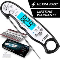Kizen Instant Read Meat Thermometer - Best Waterproof Ultra Fast Thermometer with Backlight & Calibration. Kizen Digital Food Thermometer for Kitchen, Outdoor Cooking, BBQ, and Grill!