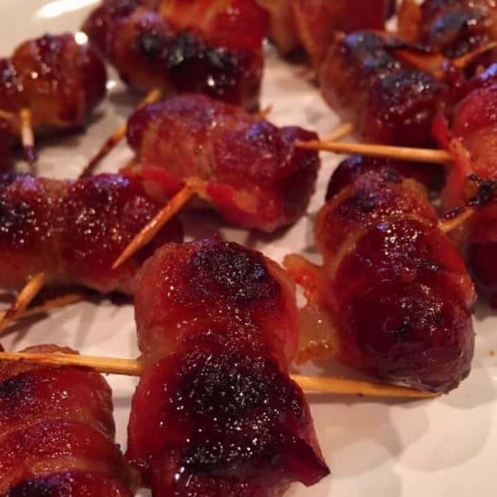 Brown Sugar Bacon wrapped smokies