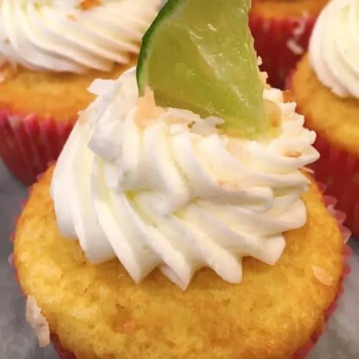 Coconut Cupcake with Lime Buttercream Frosting