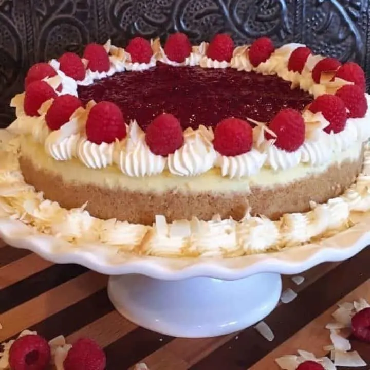 Raspberry Coconut Cheesecake