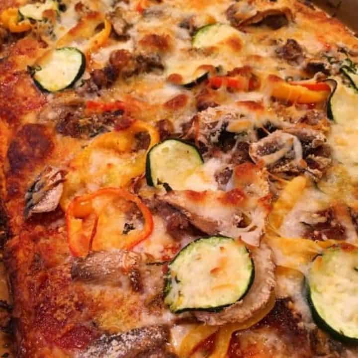 Homemade baked Garden Pizza