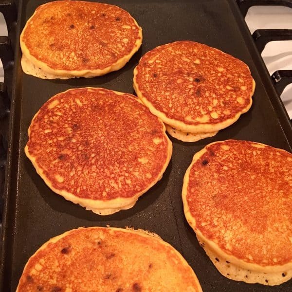 flipped pumpkin chocolate chip pancakes