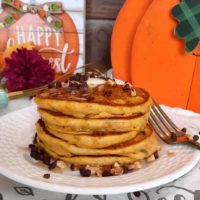 Stack of Pumpkin Chocolate Chip Pancakes