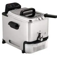 T-fal Deep Fryer with Basket, Stainless Steel, Easy to Clean Deep Fryer, Oil Filtration, 2.6-Pound, Silver, Model FR8000