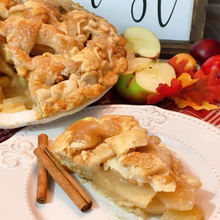 Slice of Spiced Caramel Apple Pie