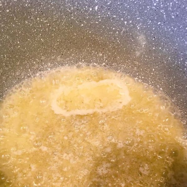 Butter melting in sauce pan