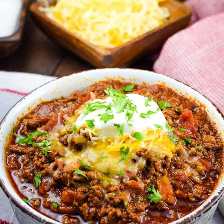 Image for Keto Low Carb Beef Chili - Instant Pot or Crock Pot Recipe