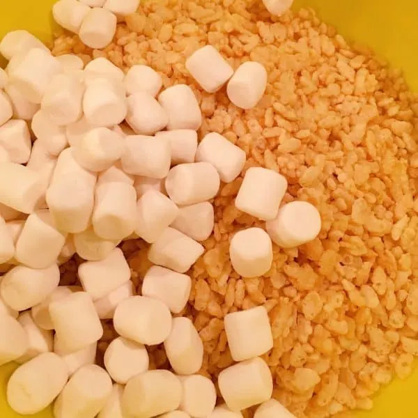 Rice Krispie cereal and mini marshmallows