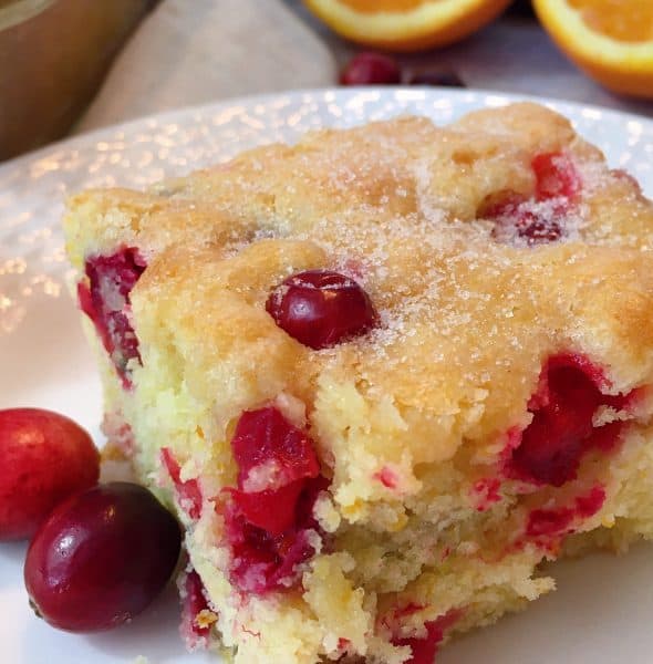 Slice of Cranberry Orange Coffee Cake