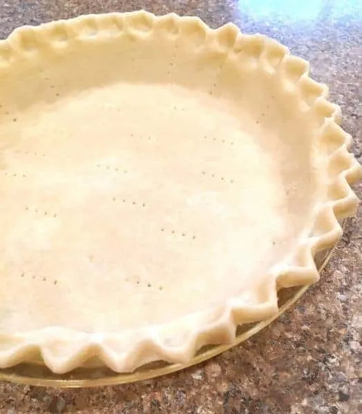 Fluted Pie Crust in pie plate