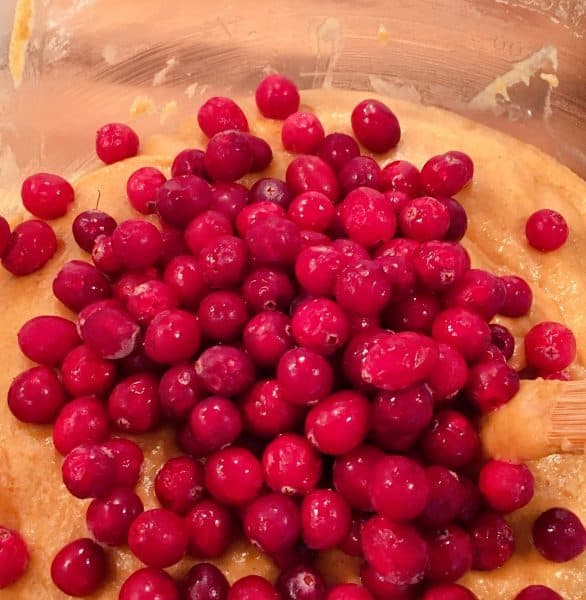 folding in the cranberries 