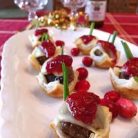 savory sausage cranberry puff pastry bites