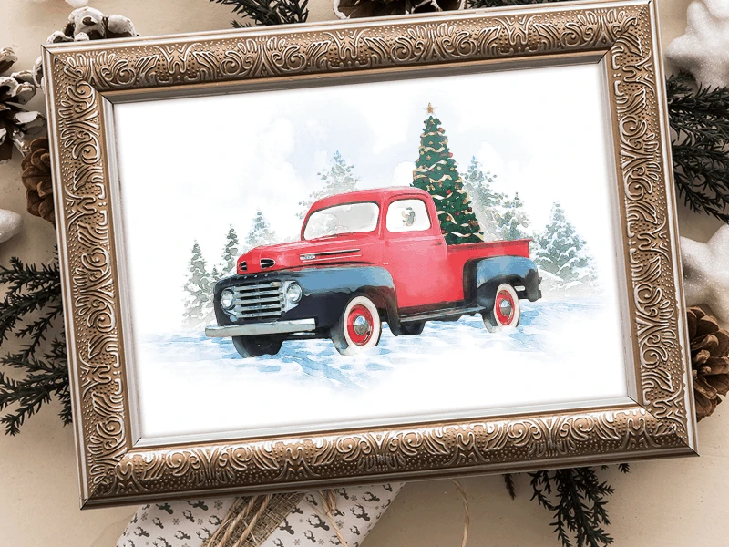 Vintage Truck Printable Framed