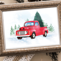 Vintage Red Truck Printable