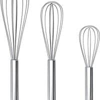Ouddy 3 Pack Stainless Steel Whisks 8"+10"+12", Wire Whisk Set Kitchen wisks for Cooking, Blending, Whisking, Beating, Stirring