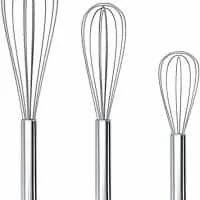 Ouddy 3 Pack Stainless Steel Whisks 8"+10"+12", Wire Whisk Set Kitchen wisks for Cooking, Blending, Whisking, Beating, Stirring