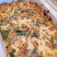 Green Bean Casserole in the dish