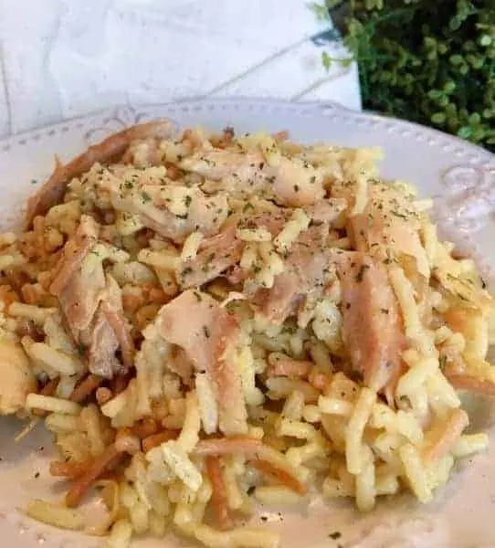 Serving of Chicken and Rice Casserole 