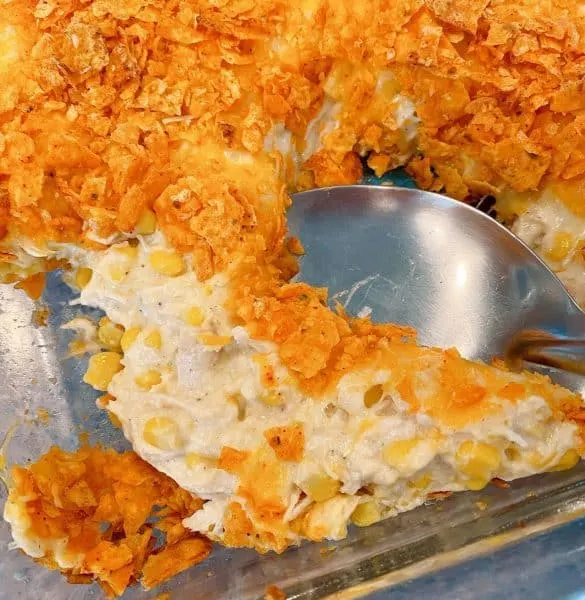 Chicken Cheesy Dorito Casserole served up