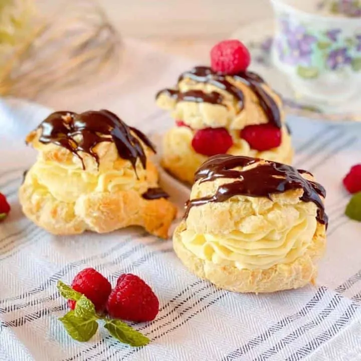 Easy Homemade Cream Puffs with Chocolate Ganache