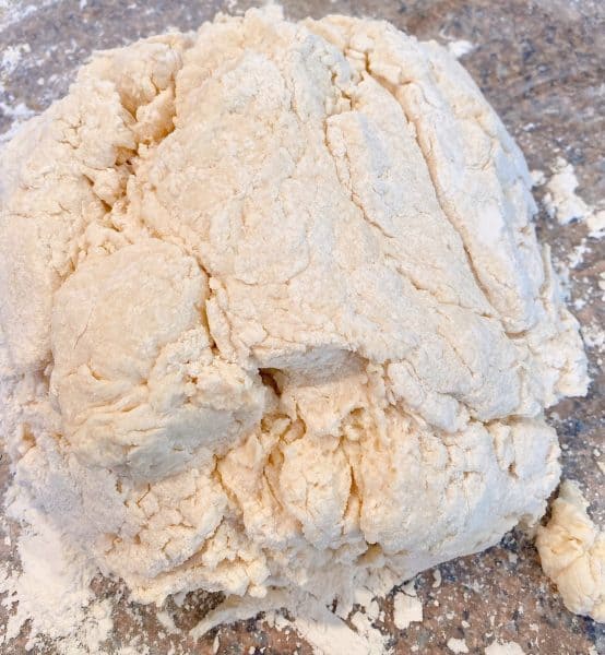 dough on flour surface 